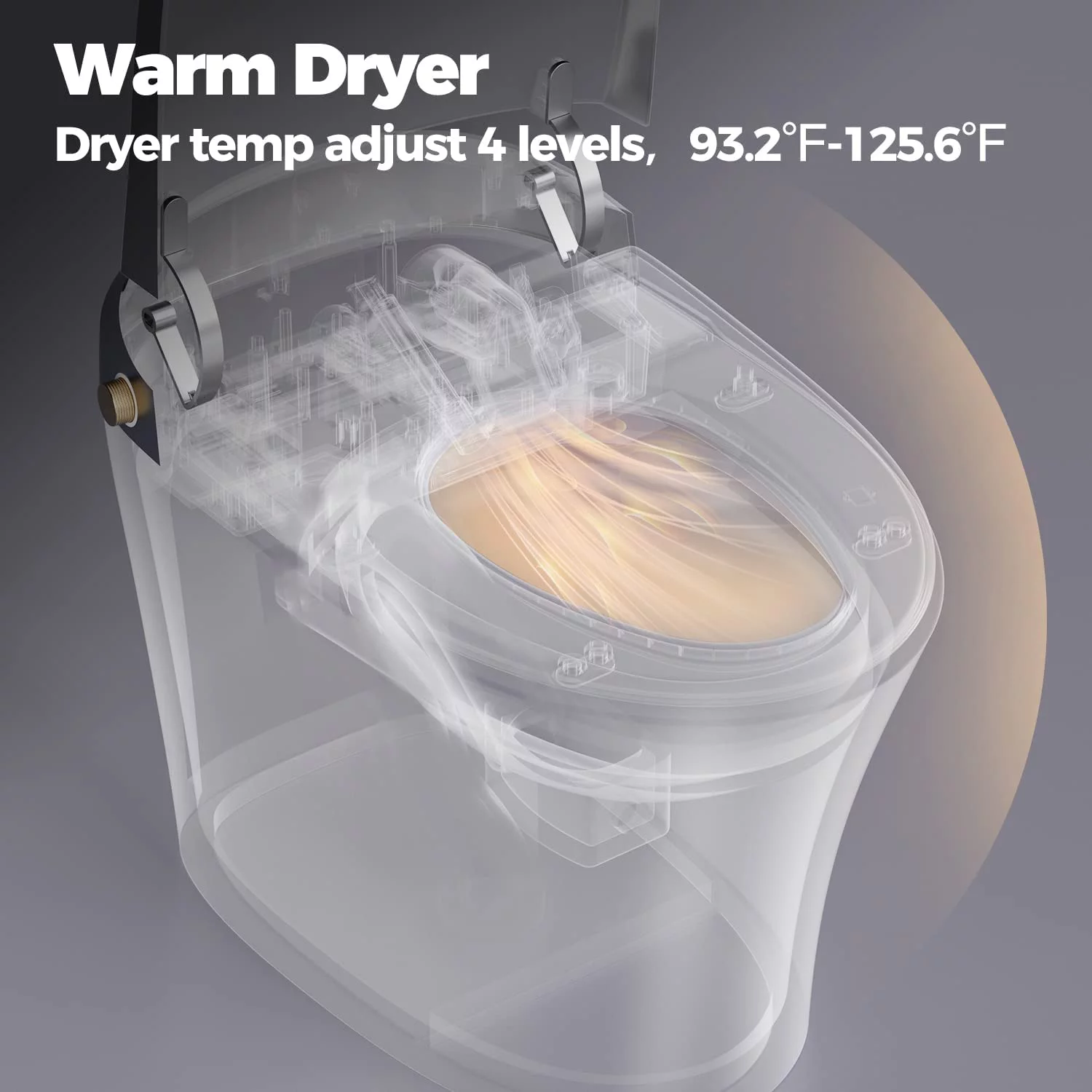 HOROW Smart Toilet, Heated Bidet with Dryer & Warm Water, Heated Seat, Auto Close Toilet Seat, Modern Tankless Toilet with Remote Control, HR-T20Y