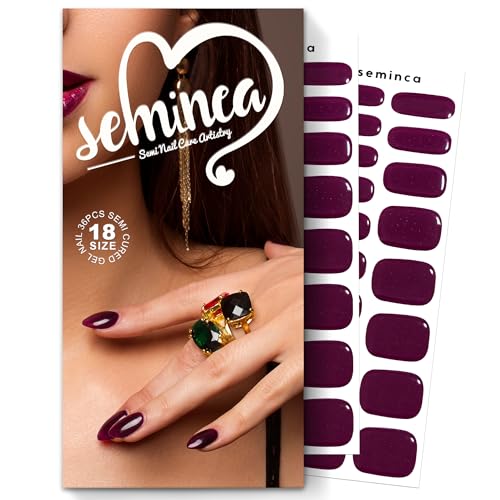 Semi Cured Gel Nail Strips-Easy Apply Christmas Gel Nail Stickers Holiday Semi Cured Manicure Strips with Sparkling Xmas Designs (Classic Yule)