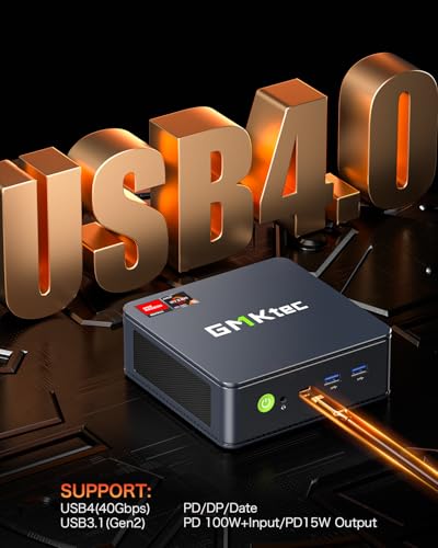 GMKtec Gaming Mini PC AMD Ryzen 9 8945HS (Turbo 5.1GHz) 32GB DDR5 2TB SSD, Computers PC Oculink, Dual NIC LAN 2.5G, WiFi 6, USB3.2, USB-C 4.0, BT5.2, DP, HDMI, Dual Fan Nucbox K11