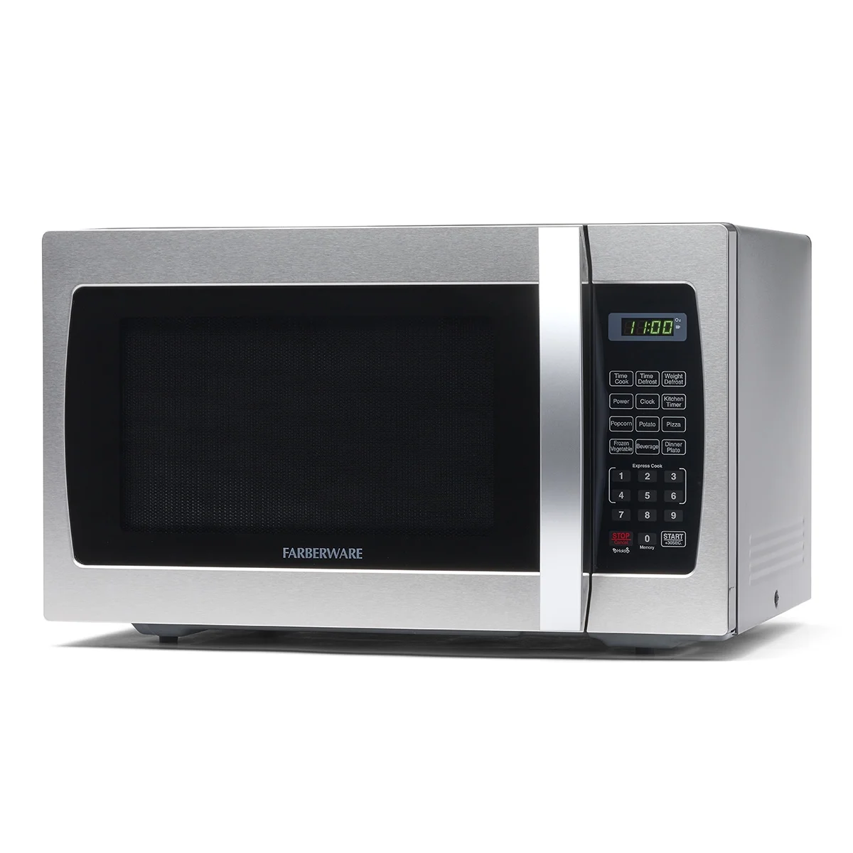 Farberware Countertop Microwave 1000 Watts, 1.3 cu ft - Microwave Oven With LED Lighting and Child Lock - Perfect for Apartments and Dorms - Easy Clean Stainless Steel