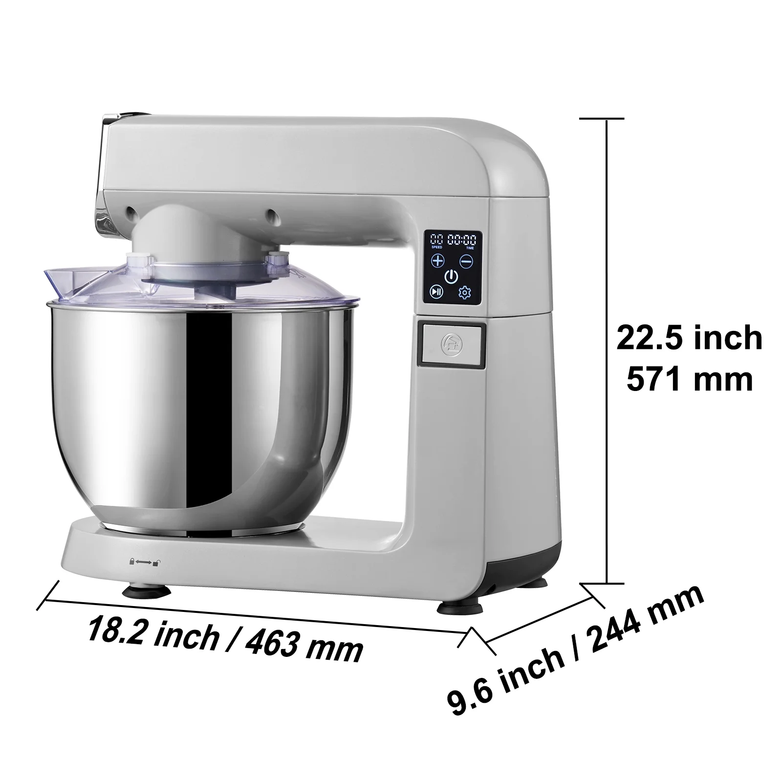 SKYSHALO Stand Mixer Tilt Head Dough Mixer with Grinder Filler Slicer 7L 450W 6 Speed