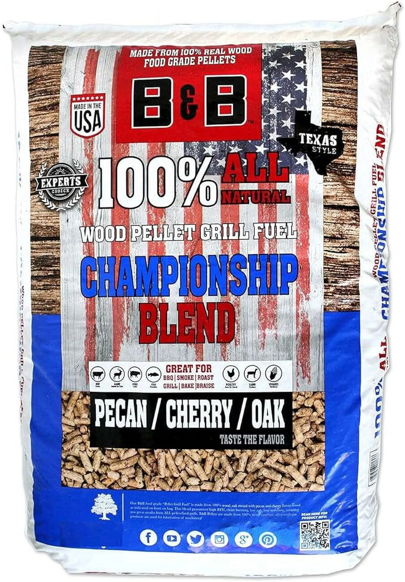 B&B Charcoal Championship Pellets 20 lb Bag