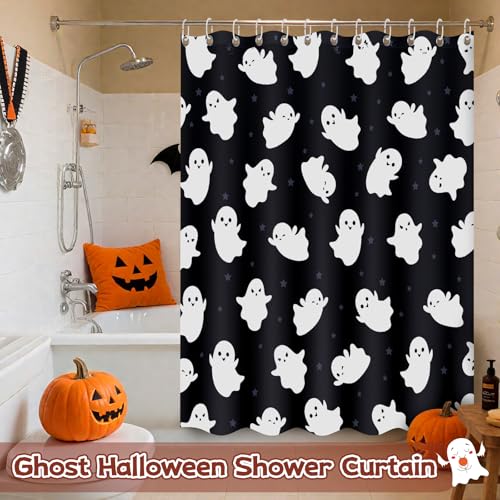 4Pcs Christmas Shower Curtain Set - Merry Christmas Bathroom Set Holiday Shower Curtain with Non-Slip Rugs, Toilet Lid Cover and Bath Mat