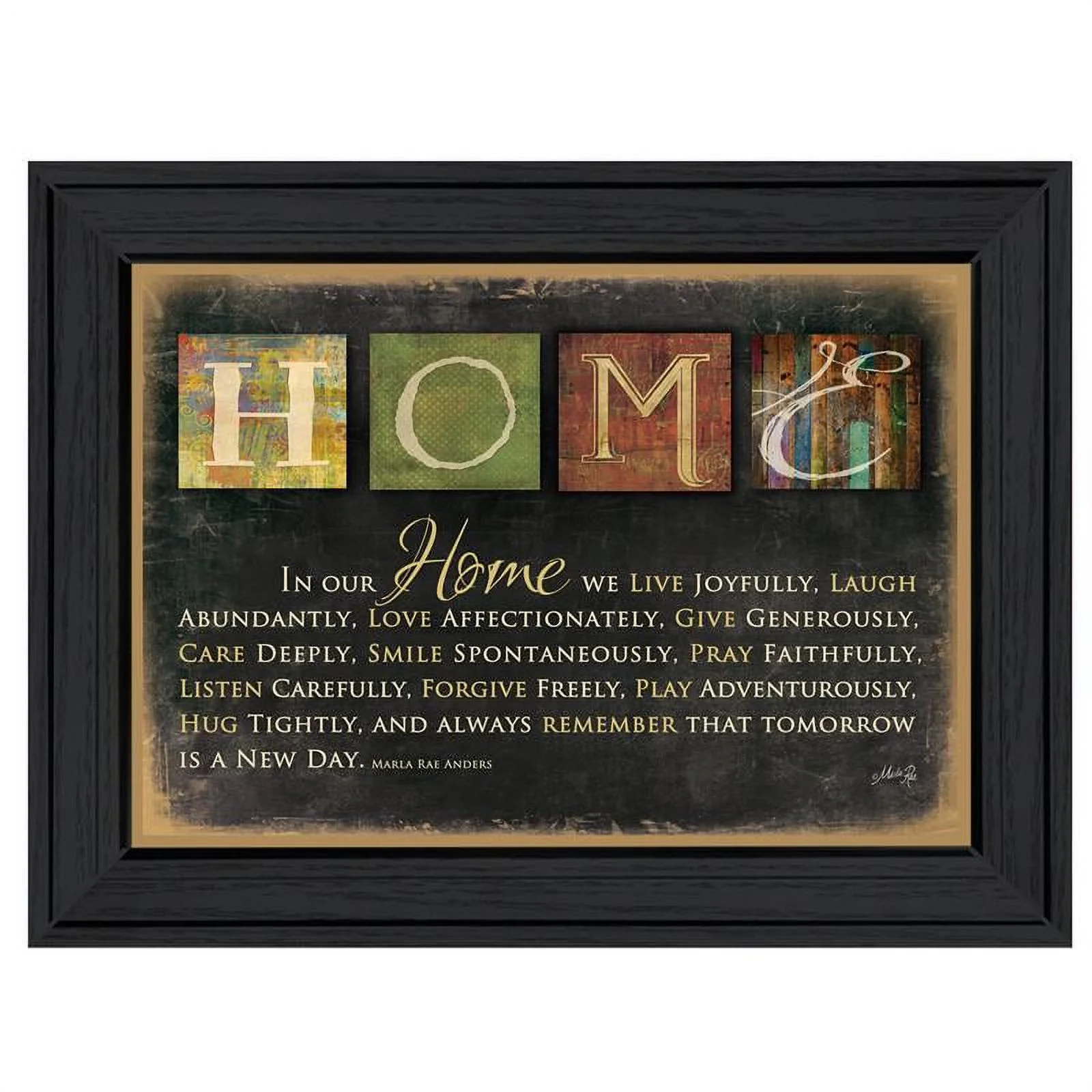 In Our Home By Marla Rae Printed Framed Wall Art Wood Multi-Color