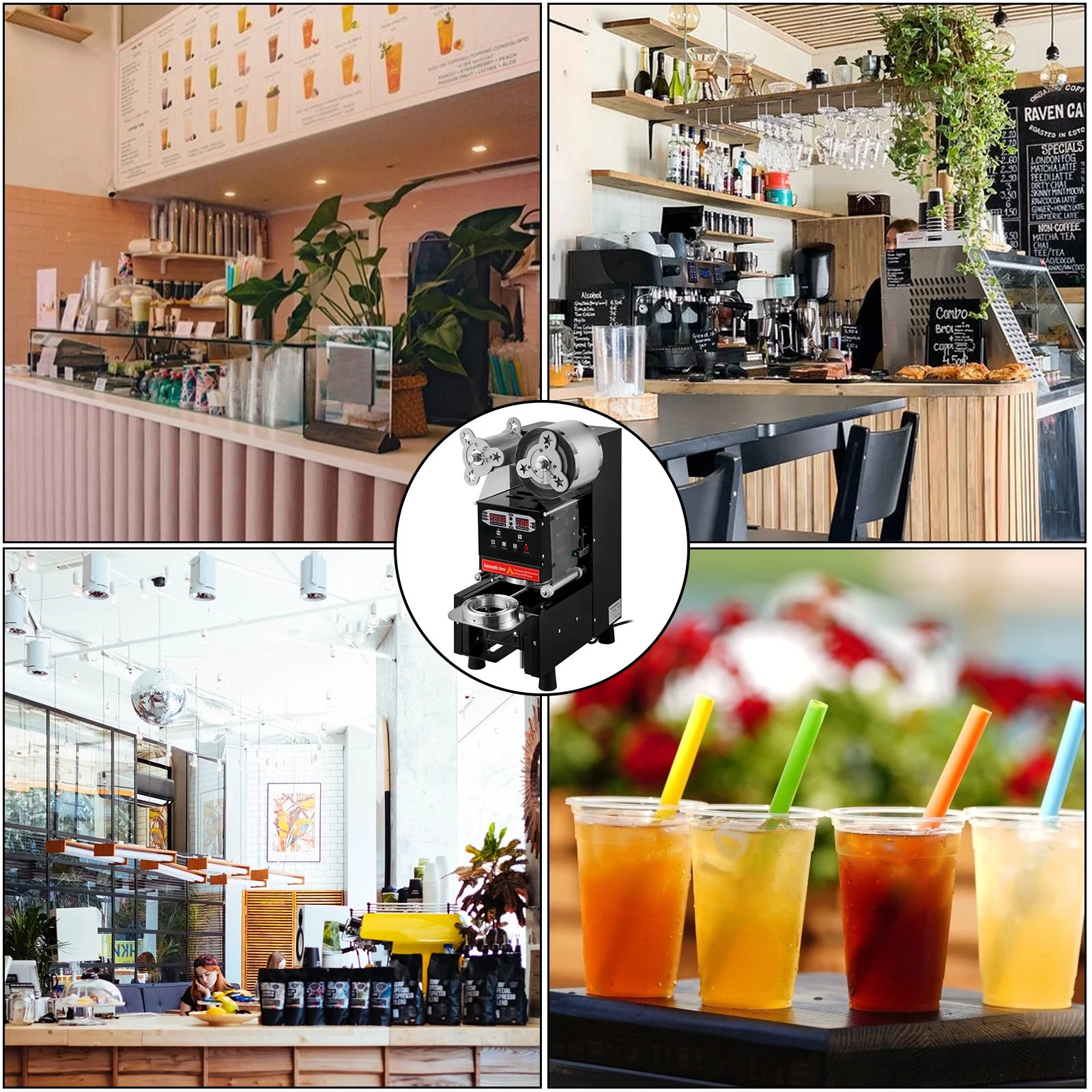 BENTISM F1 420W Fully Automatic Cup Sealing Machine Coffee Bubble Boba Tea Milk