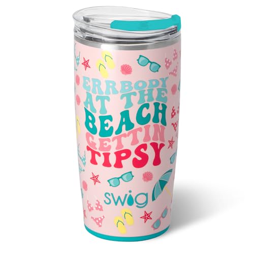 Swig Life 32oz Insulated Tumbler, Travel Coffee Tumbler with Lid, Cup Holder Friendly, Stainless Steel Travel Coffee Mug, Glitter Tumbler, Glitter Gifts (Confetti)