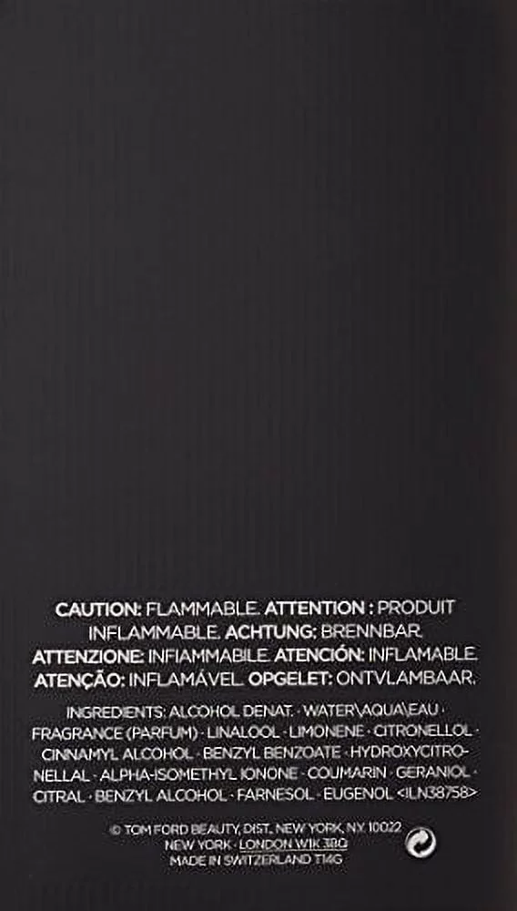 Noir for Men Eau de Parfum Spray 3.4 Ounce