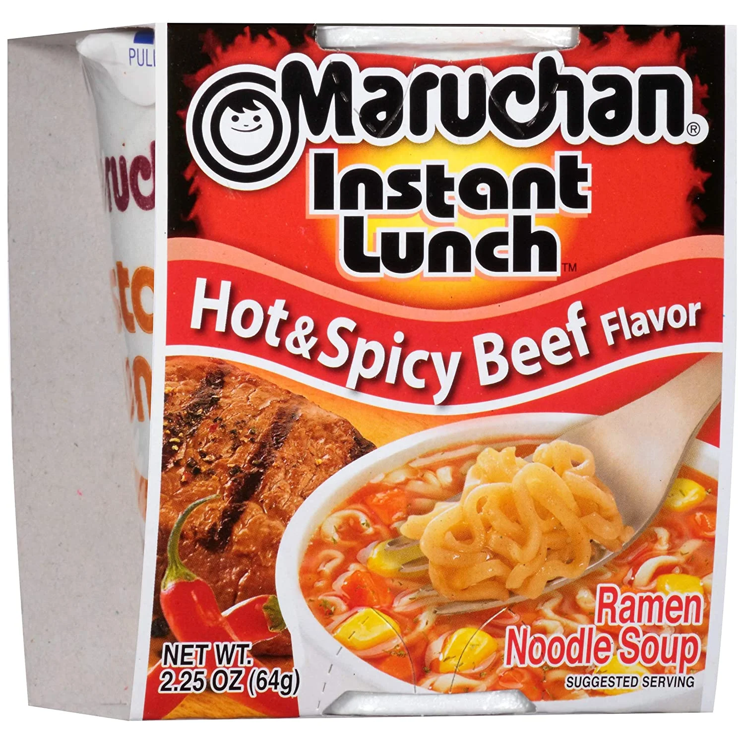 Maruchan Hot and Spicy Beef Instant Ramen Noodles, 2.25 oz cup, 24 pack