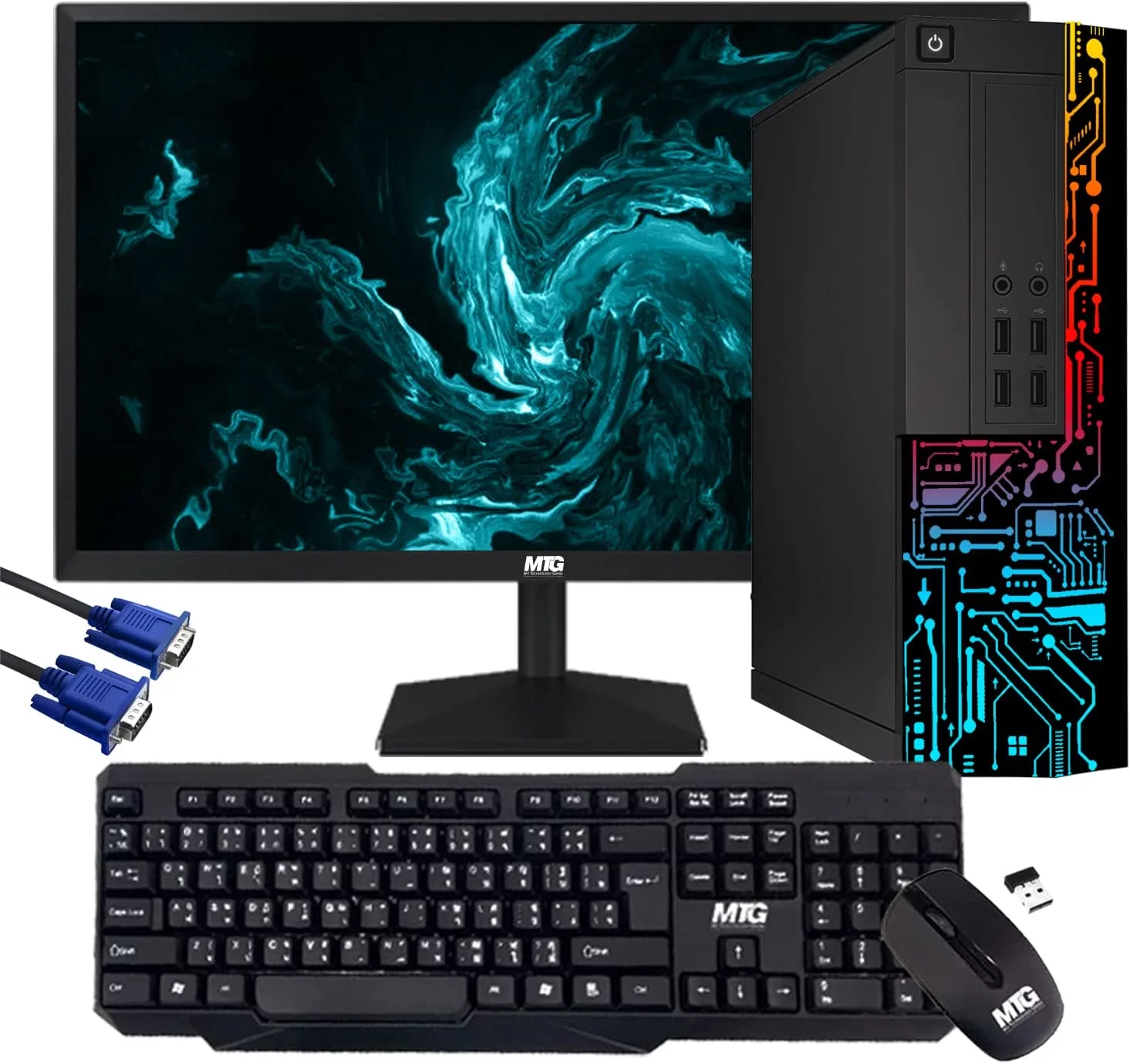 Restored Computer Desktop PC, Intel Core i7, TechMagnet Siwa 8, 16GB RAM, 1TB HDD, 27 Inch 165Hz Gaming Monitor, MTG Wireless Keyboard Mouse, WiFi, Win 11 Home (Renewed)