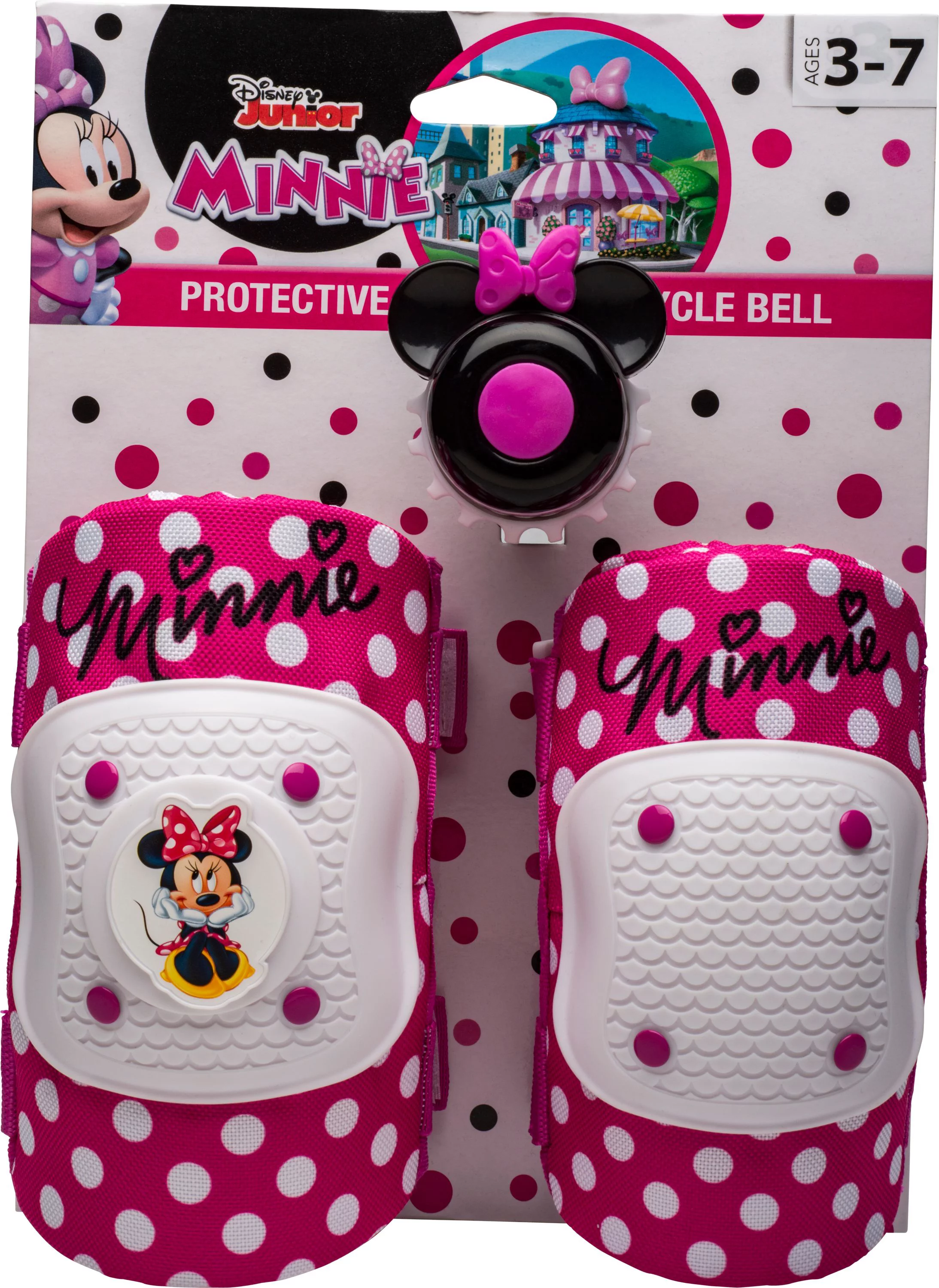 Disney Minnie Mouse Elbow & Knee Pad Set with Bike Bell Value Pack