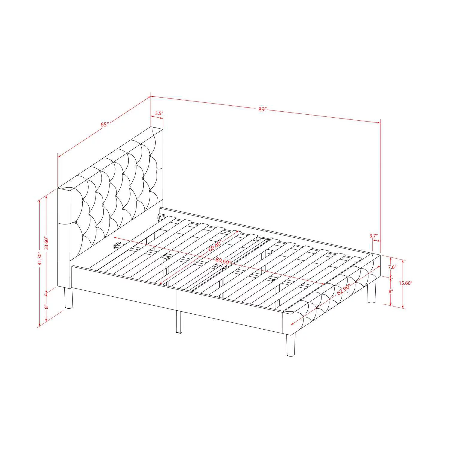 East West Furniture Nolan 3 Pieces Wood Queen Bedroom Set in Brown/Jacobean
