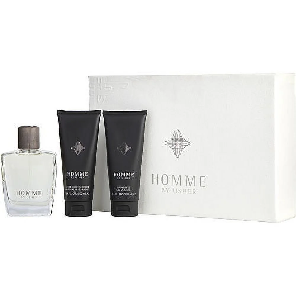 USHER HOMME by Usher for Men - Fragrance Set - 3.4 OZ - Apple, Mandarin Orange, Geranium, Jasmine, Tonka Bean - Captivating Blend