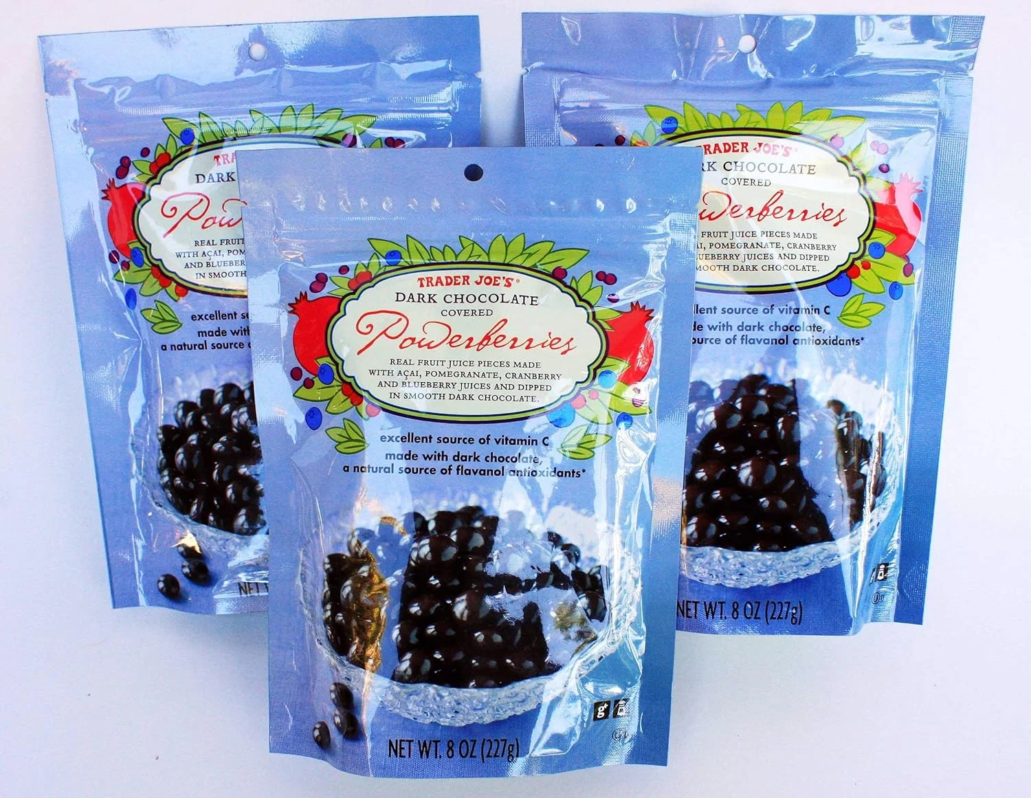 Dark Chocolate Covered Powerberries With Acai, Pomegranate, Cranberry And Blueberry (Pack Of 3)
