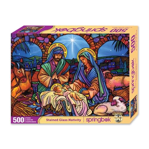Springbok- Savior is Born 1000 Piece Jigsaw Puzzle - A Nativity Scene is Beautifully Illustrated Celebrating The Meaning of Christmas