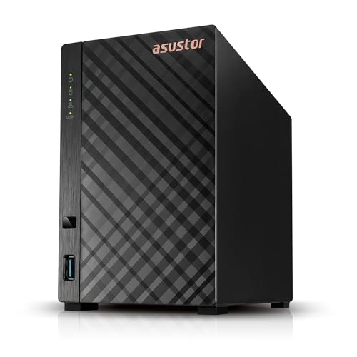 Asustor Drivestor 2 Lite AS1102TL, 2 Bay NAS Enclosure Network Storage, 1.7GHz Quad Core, 1GbE Port, 1GB RAM DDR4, Network Attached Storage for Cloud Storage (Diskless)