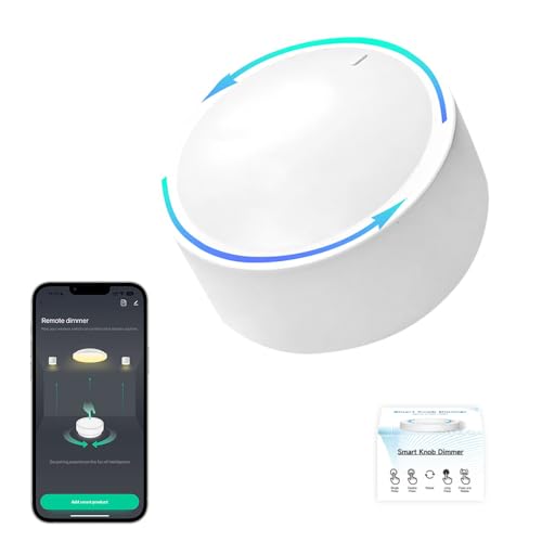 ZigBee Smart Knob Switch Wireless Scene Button Rotatable Dimmer Switch,Need Zigbee Hub,Light Automation Scenario Remote Panel (2)