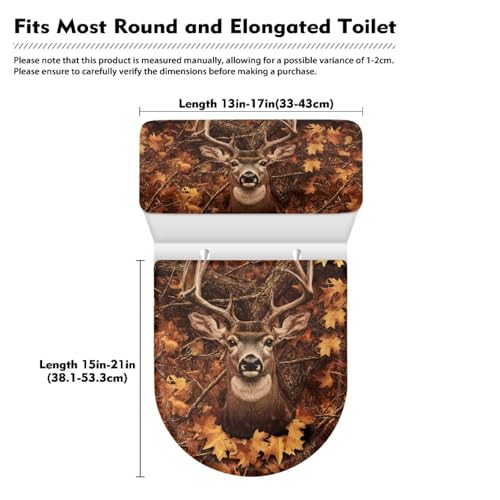 Christmas Bow Bell Toilet Tank Lid Cover and Toilet Seat Lid Cover 2 Pcs Set Toilets Covers with Elastic Cloth Fits Most Toilets Tanks & Lids