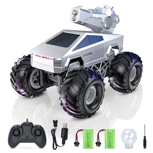 1:16 Remote Control Car, 2.4GHz Shoot Water RC Cars, 4WD Amphibious RC Truck, All Terrain Off-Road Remote Control Monster Truck, Pick-up RC Car Toy for Boys Girls Ages 6+