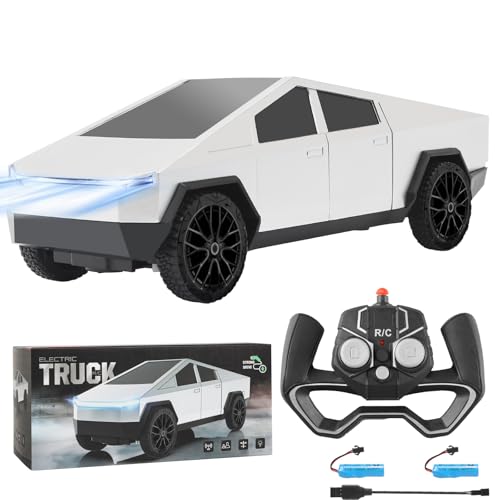 Remote Control Pickup Truck, 1/24 Scale Racing Car Model, Rechargeable Battery & Light and Loadspace, for Adults and Boys (Blue)