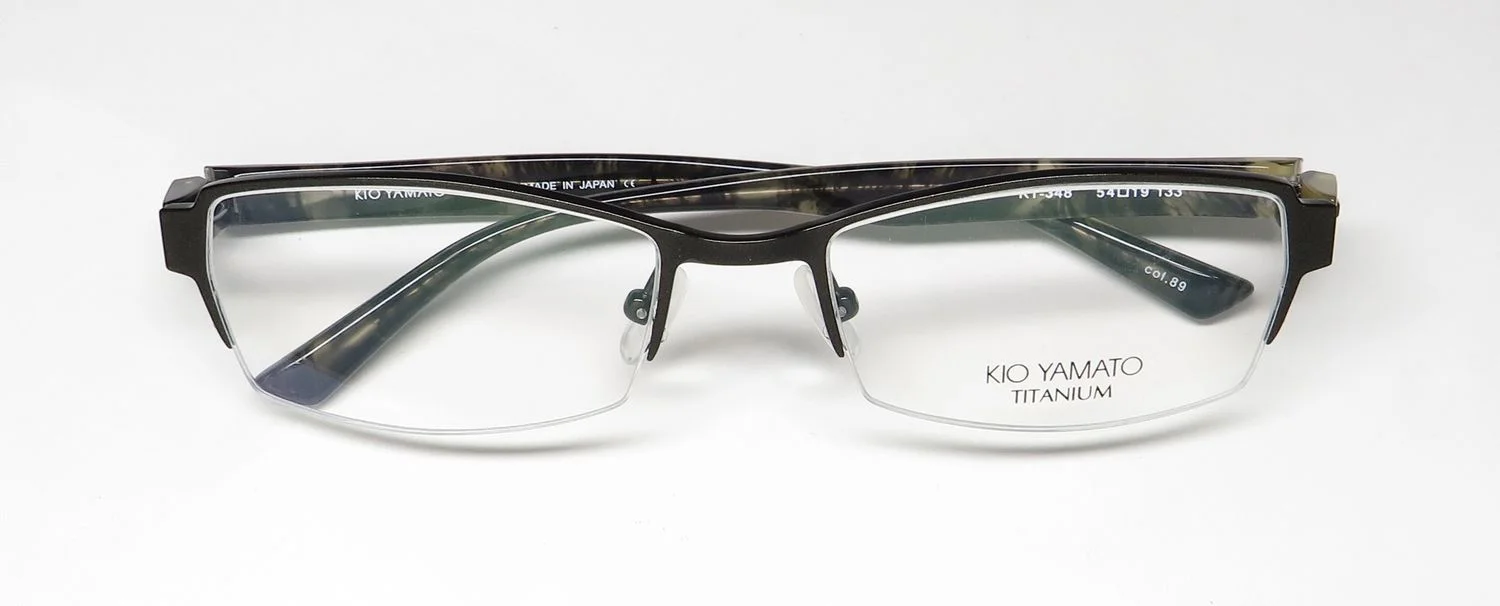 KIO YAMATO KT-348 TITANIUM HALF-RIMLESS GENIUNE JAPANESE EYEGLASS FRAME/GLASSES