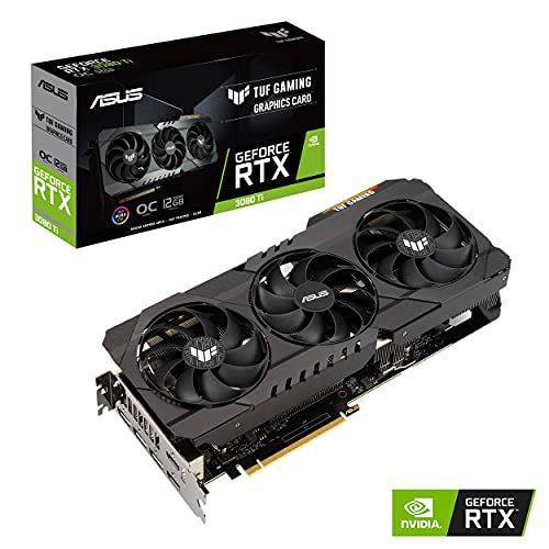 ASUS TUF Gaming NVIDIA GeForce RTX 3080 Ti OC Edition Graphics Card (PCIe 4.0, 12GB GDDR6X, HDMI 2.1, DisplayPort 1.4a, Dual Ball Fan Bearings, Military-Grade Certification, GPU Tweak II) (Renewed)