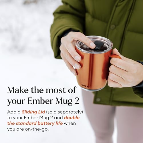 Ember Temperature Control Smart Mug 2, 14 Oz, App-Controlled Heated Coffee Mug with 80 Min Battery Life and Improved Design, Black