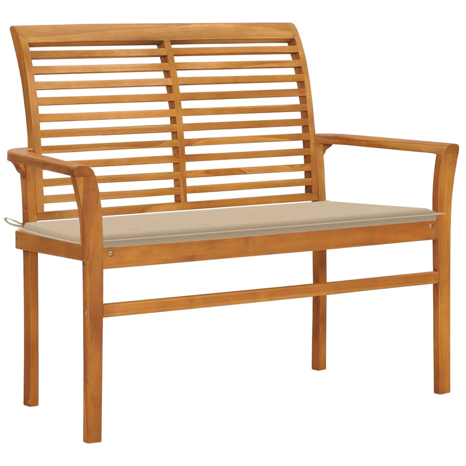 Patio Bench with Beige Cushion 44.1