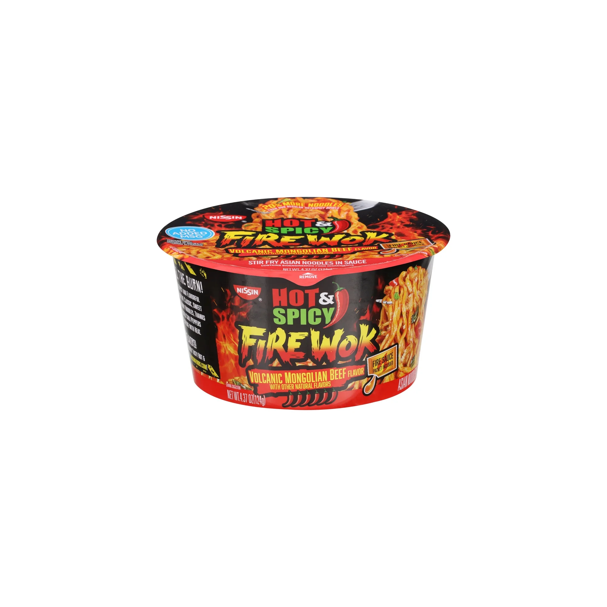 Nissin, Stir Fry Asian Noodle in Sauce Volcanic Mongolian Beef (Pack of 32)