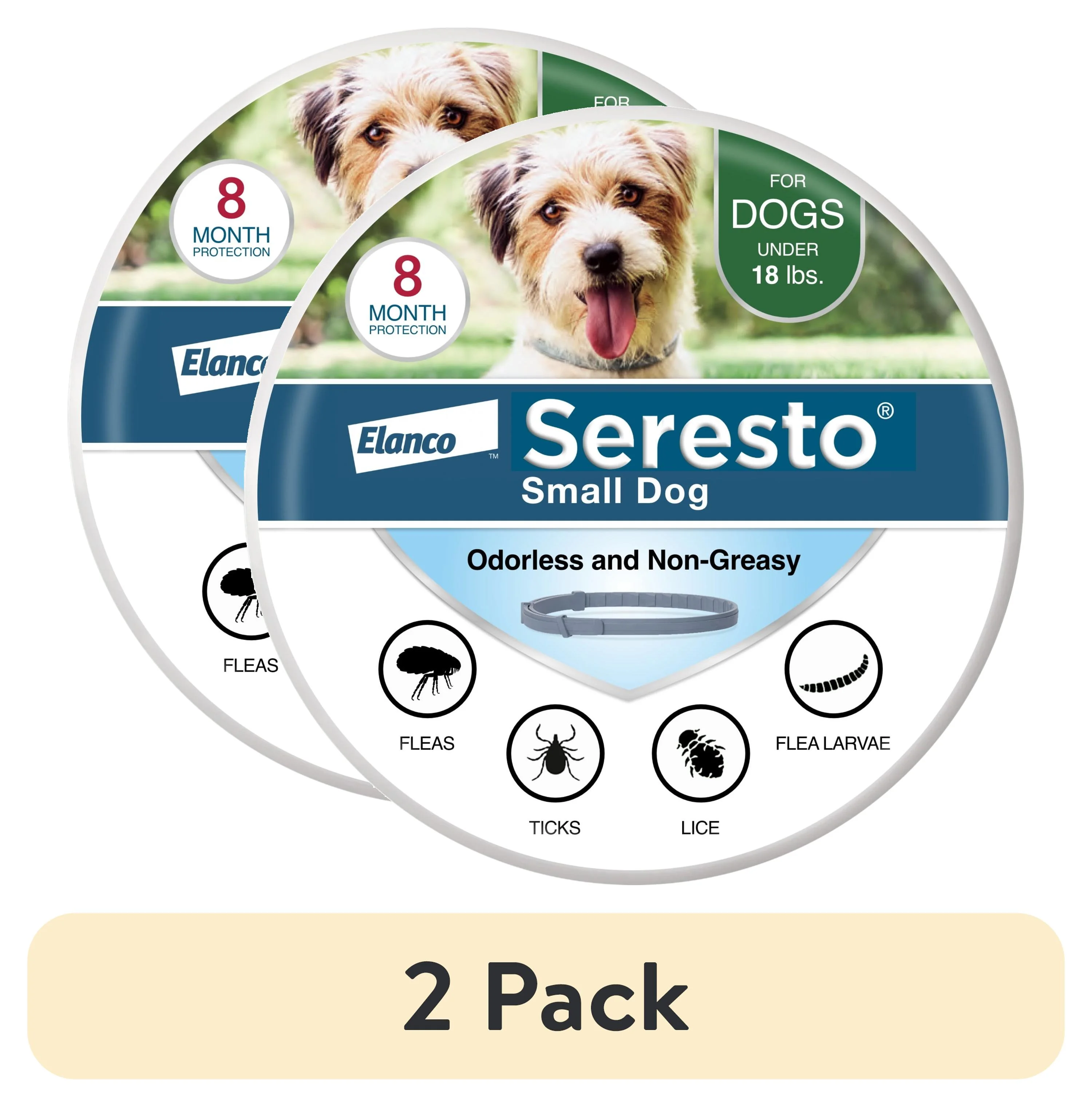 Seresto Small Dog Vet-Recommended 8-Month Flea & Tick Prevention Collar, Under 18 lbs