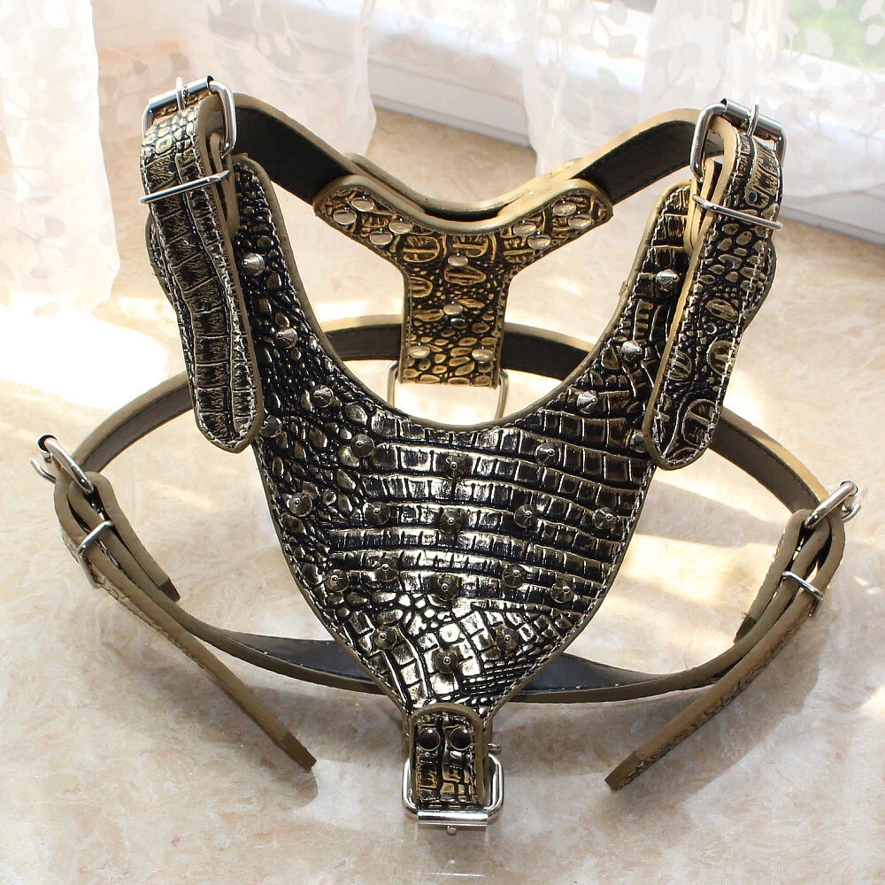 Brand New Spiked Studded Leather Dog Harness Pitbull Mastiff Terrier Husky Boxer
