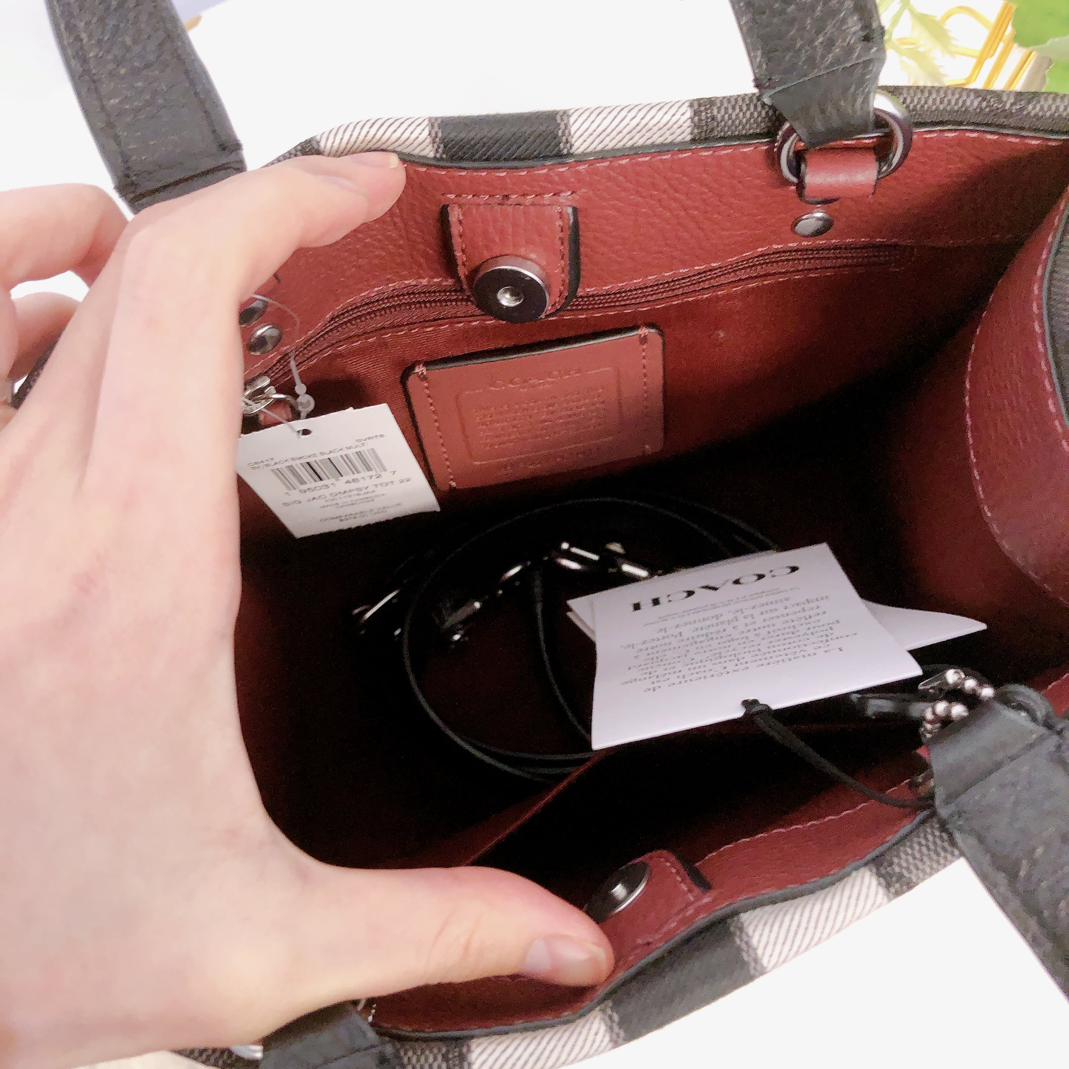 Coach C8417 Dempsey Tote 22 In Signature Jacquard With Stripe And Coach Patch IN Black Smoke Black Multi