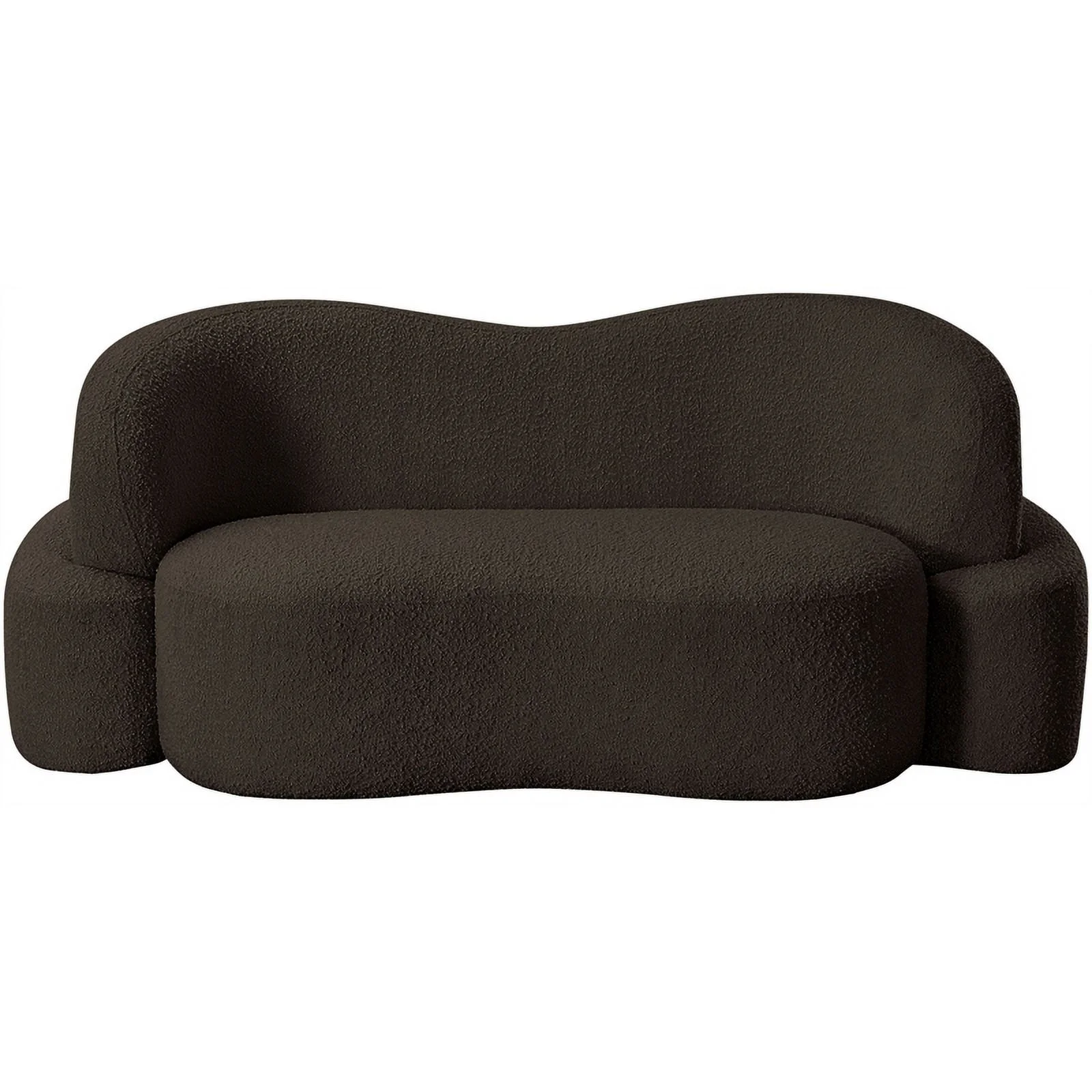 Meridian Furniture Principessa Brown Boucle Fabric Loveseat