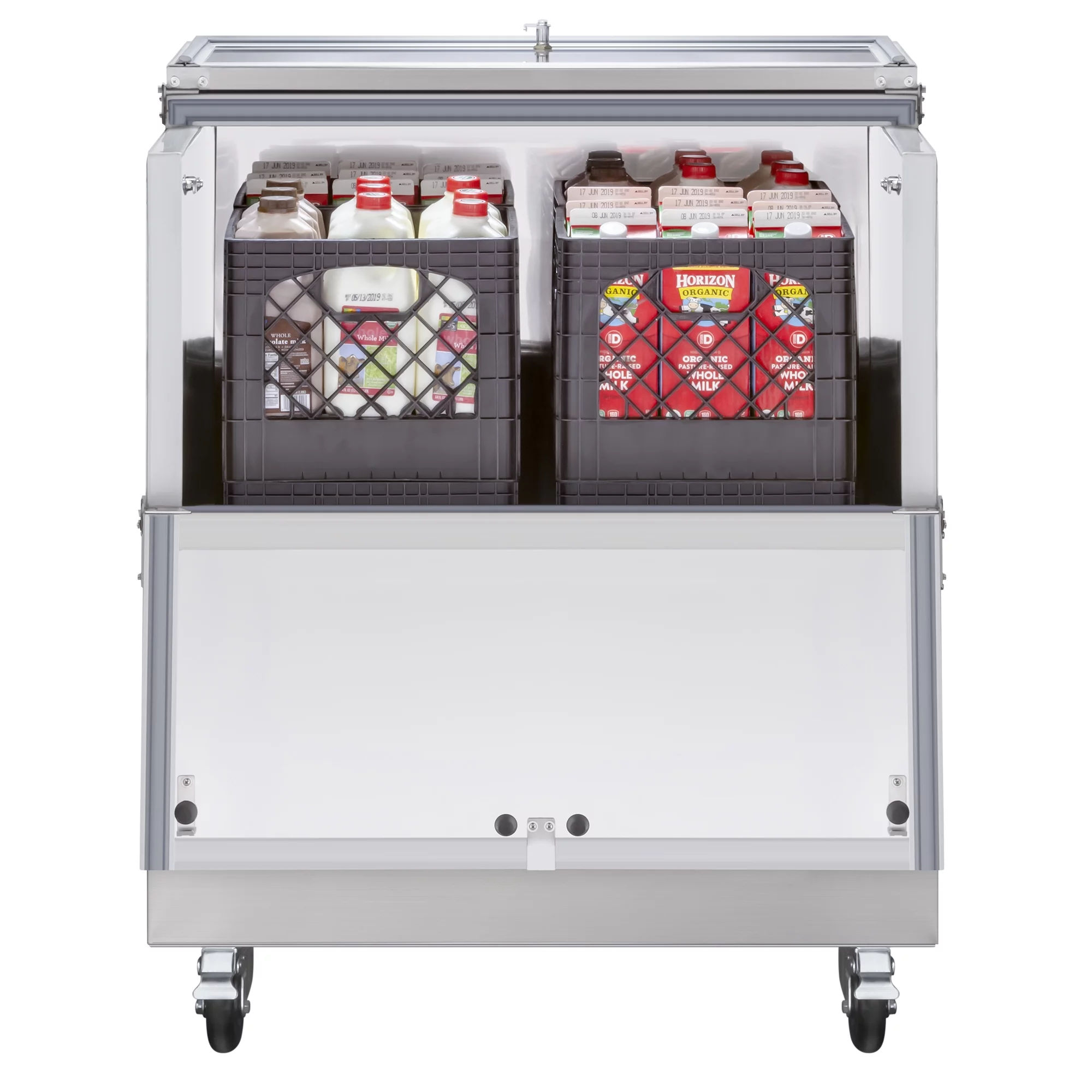 Maxx Cold Milk Cooler, 34"W, Stores up to (8) 13" Milk Crates, in Stainless Steel (MXMC34HC)