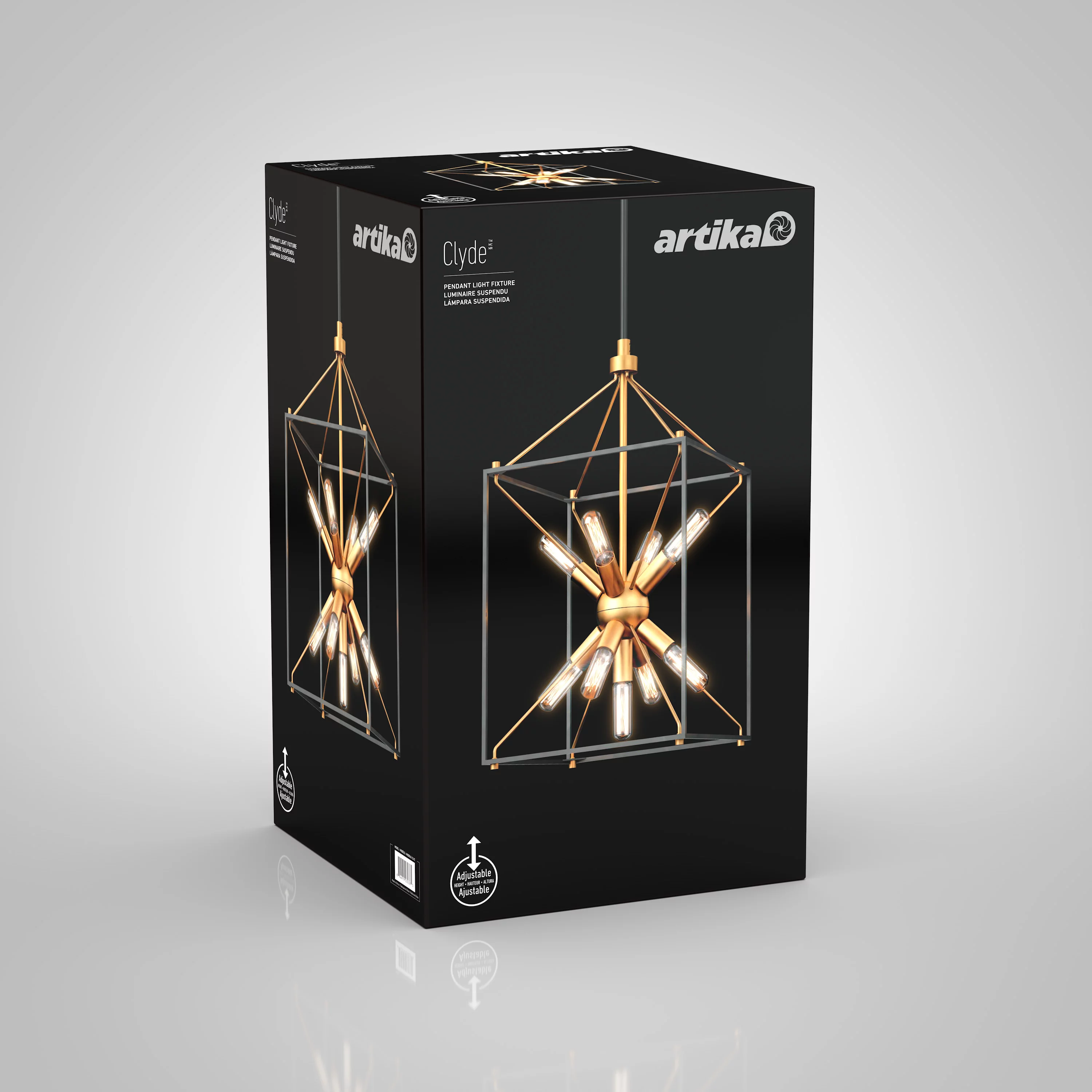 Artika Clyde 9-light Pendant Black & Gold