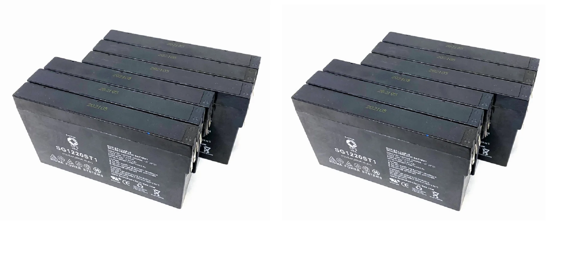 SPS Brand 12V 2Ah Replacement Battery (SG1220ST1) for CLARY CORPORATION UPS500VA (24 Pack)