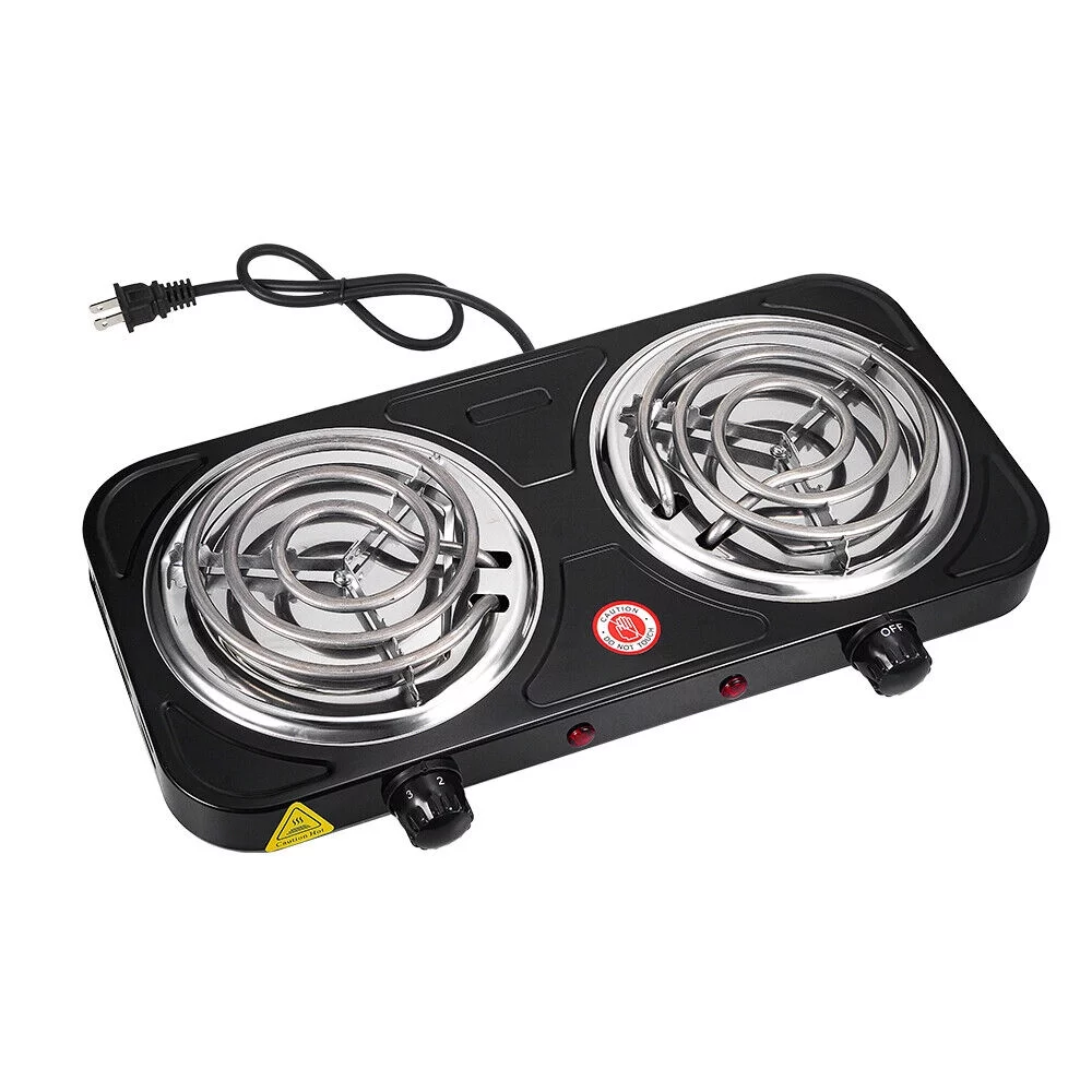 G · PEH Hot Plate Kitchen Double-burner Electric Stove Multi-turn Heating Tubes Double Multifunction Temperature Control 220v2000W