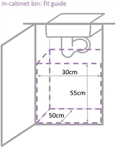 35 Liter / 9.3 Gallon Dual Compartment Under Counter Kitchen Cabinet Pull-Out Recycling Bin and Trash Can
