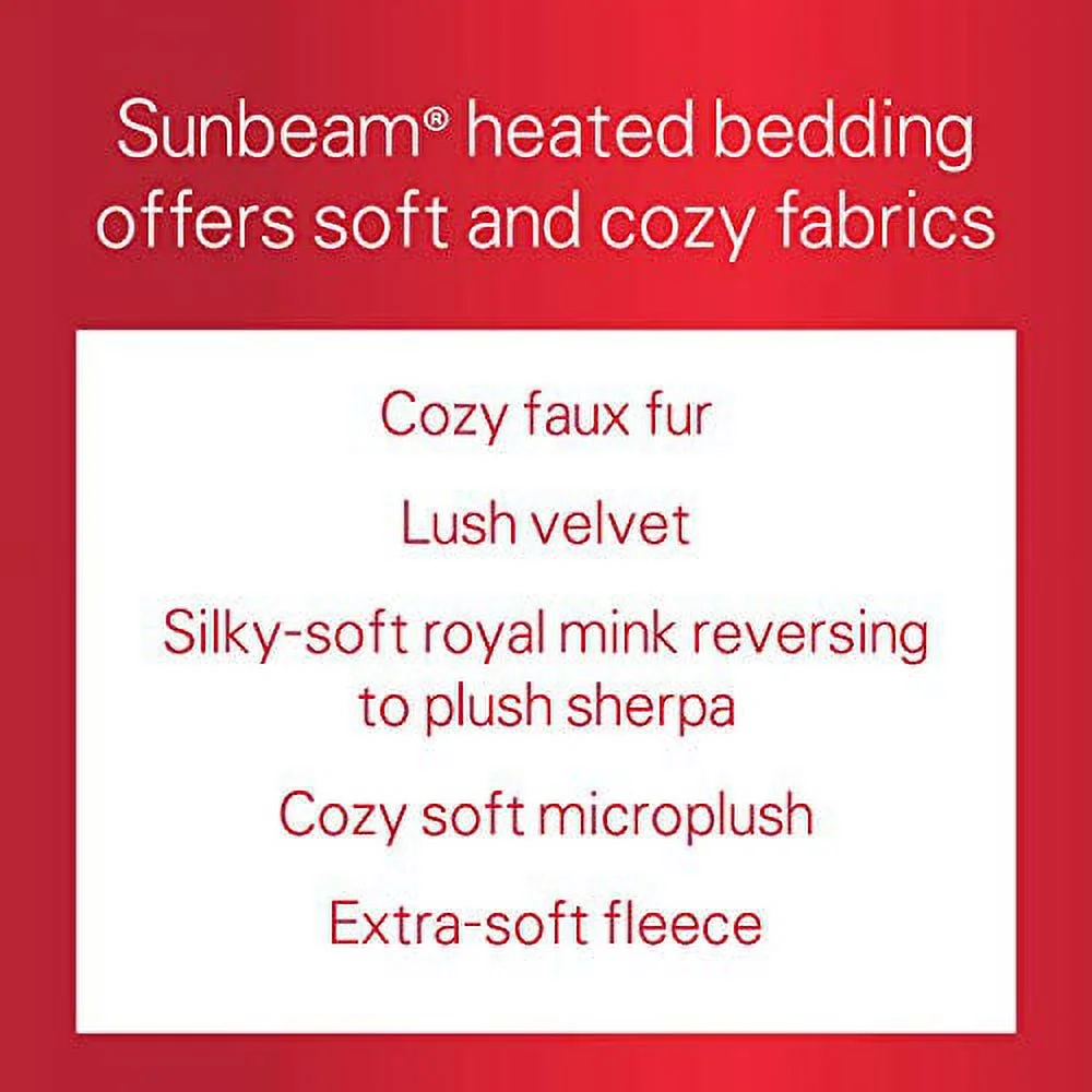 Sunbeam TST8VA-R230-41A66 Sherpa RoyalMink Electric Heated Throw Blanket - Honey