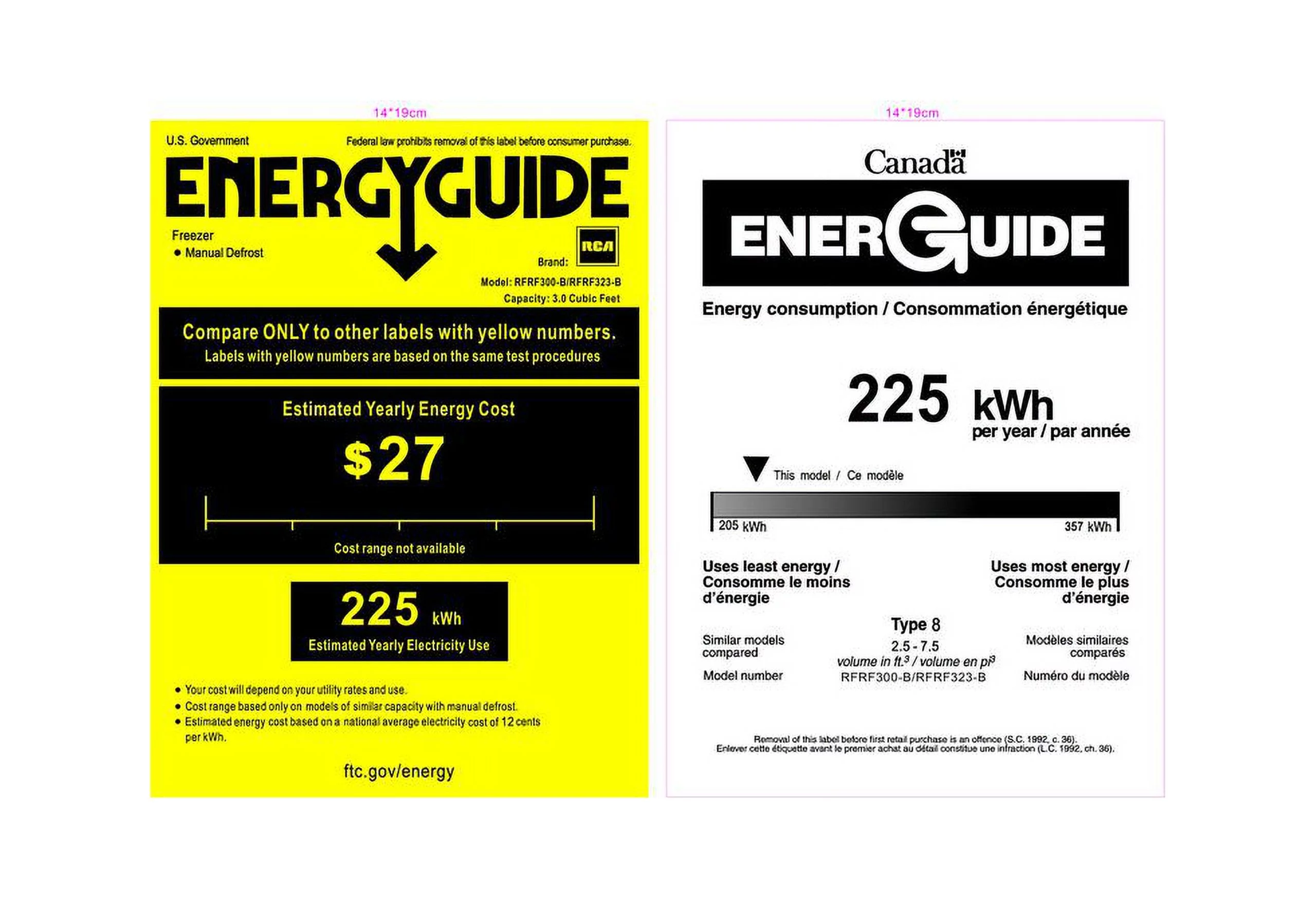 RCA, 3.0 CU. FT. Upright Freezer, White, RFRF300