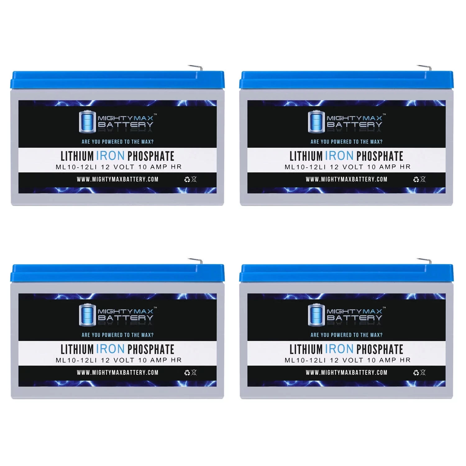 12V 10AH Lithium Replacement Battery Compatible with Haijiu 6-DFM-7, MK ES7-12 - 4 Pack