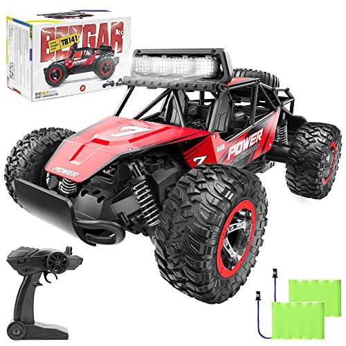 BEZGAR TB201 RC Cars-1:20 Scale Remote Control Car-2WD High Speed 20 Km/h Electric Toy Off Road Vehicle Monster Truck Crawler with LED Headlight and Rechargeable Battery for 8-12 Year Old Boys Girls