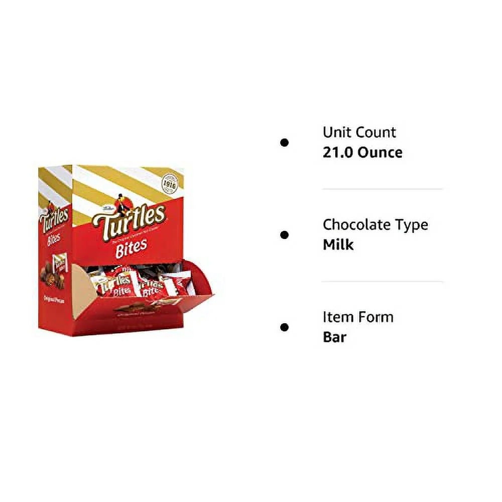 DeMet’s Turtles Bite Size Mini Bars 0.42 Ounce, 60 Pieces in a Pack