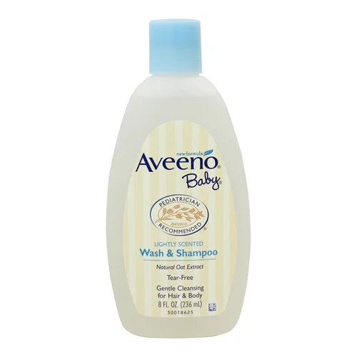 Aveeno Baby Wash And Shampoo With Natural Oat Formula, Lightly Scented - 8 Oz, 3 Pack