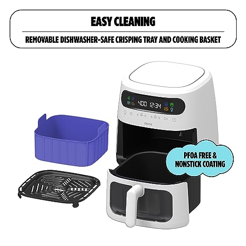 CRUX x Marshmello 8.0 QT Digital Air Fryer with TurboCrisp Technology, Touch Screen Temperature Control, Timer and Auto Shut-off, Fully Programmable, Silicone Liner Included, Lavender