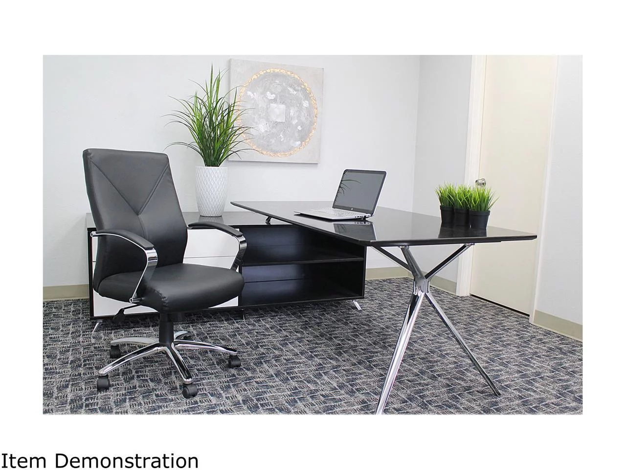 Boss Office Supplies B10101-BK LeatherPlus Executive Chair