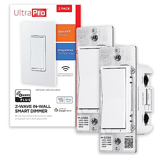 UltraPro 700 Series Add-On Switch QuickFit and SimpleWire, in-Wall White Rocker Paddle Only, Z-Wave ZigBee Wireless Smart Lighting Controls, NOT A STANDALONE Switch, 2 Pack, 68899