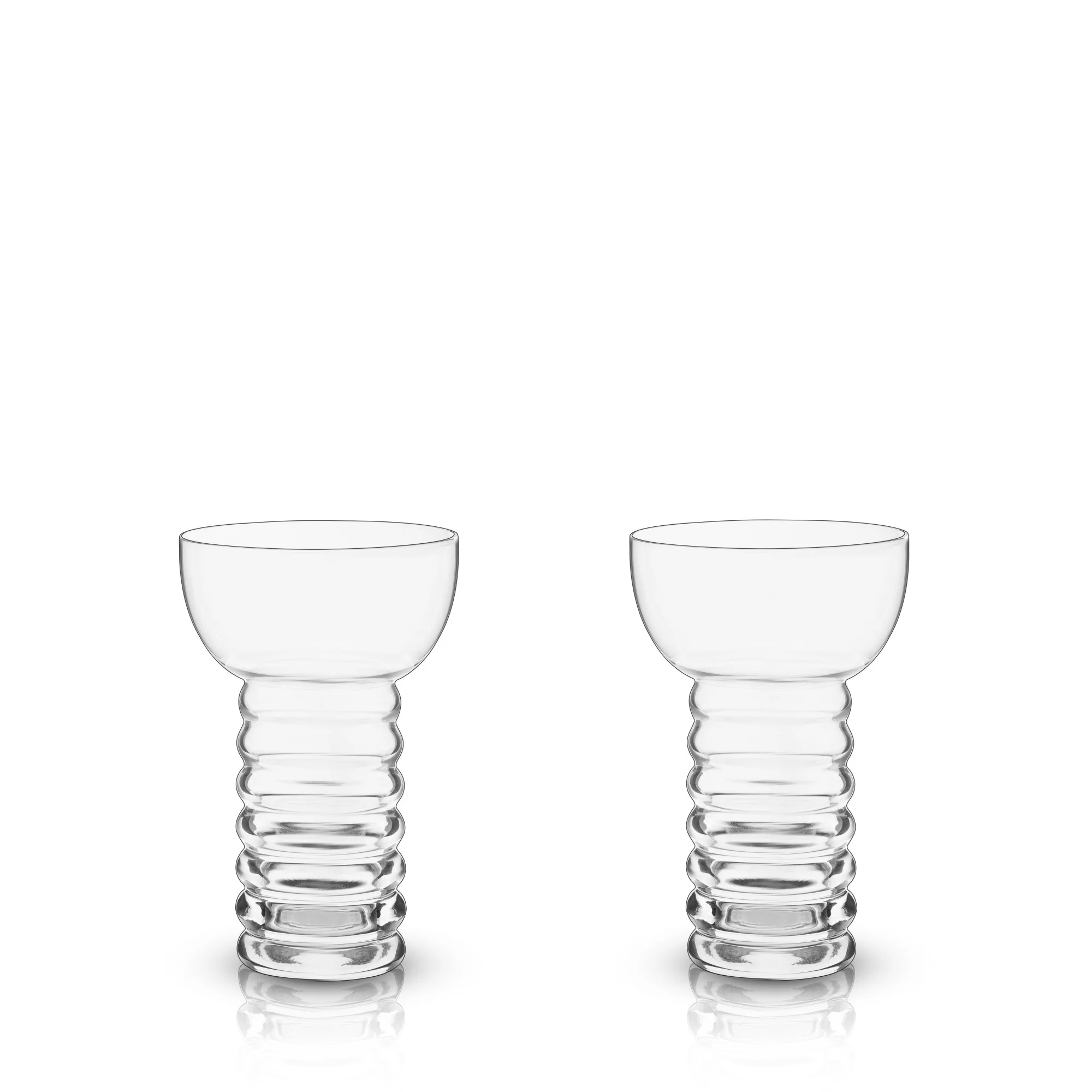 Viski Pacific Crystal Pearl Diver Glasses - Stylish Tiki Cocktail Glasses