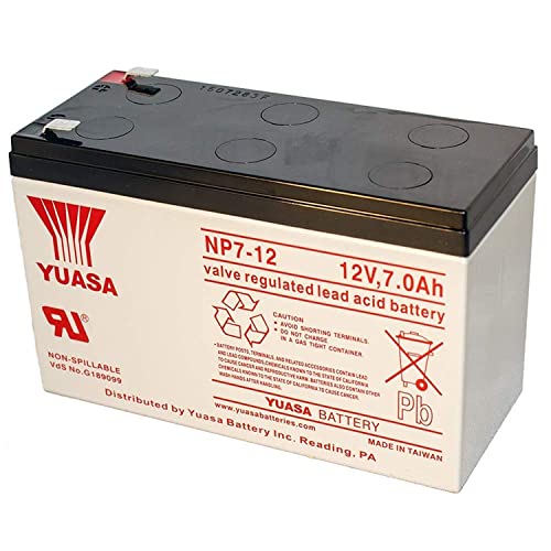 Yuasa NP7-12 12V/7Ah Sealed Lead Acid Battery with F1 Terminal