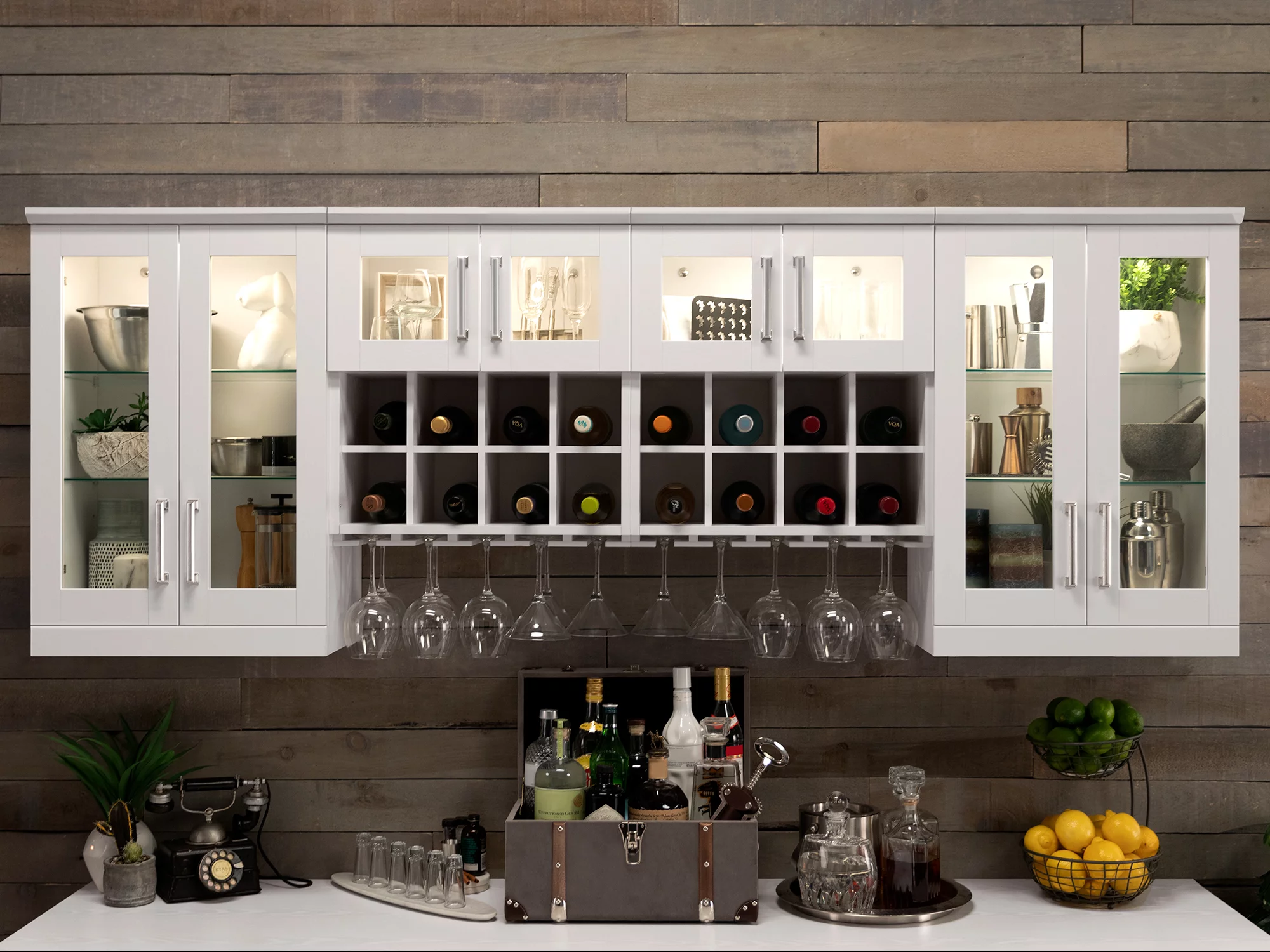 Home Bar Series 5 Piece Wine and Bar Cabinet Set - 21 in.