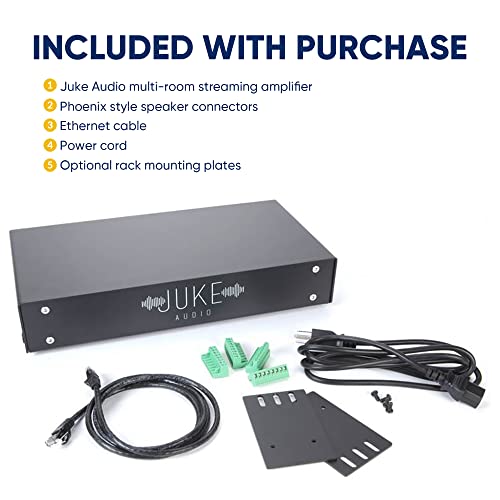 Juke-8: 8 Zone Multi-Room Amplifier | Stream Wirelessly via Airplay 2, Spotify Connect, Bluetooth, DLNA | App Controlled Audio System